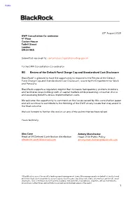 The Default Fund Charge Cap and Standardised Cost Disclosure