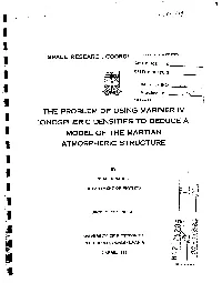 The Problem of Using Mariner Iv Ionospheric Densities to Deduce a Model of the Martian Atmospheric Structure