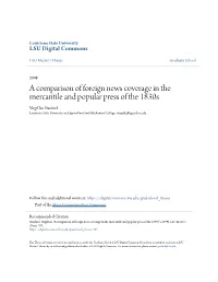 A Comparison of Foreign News Coverage in the Mercantile And