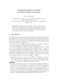 Comparing Proofs of Security for Lattice-Based Encryption
