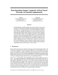 Data-Dependent Sample Complexity of Deep Neural Networks Via Lipschitz Augmentation