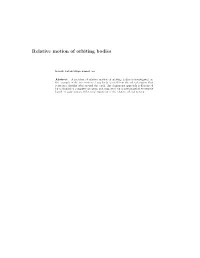 Relative Motion of Orbiting Bodies