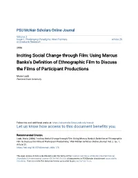 Using Marcus Banks's Definition of Ethnographic Film To