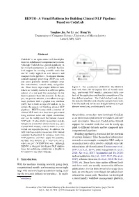 BENTO: a Visual Platform for Building Clinical NLP Pipelines Based on Codalab