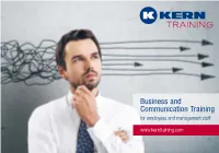 BUSINESS and COMMUNICATION TRAINING 3 the Key Skills