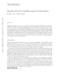 Dimension Reduction for Semidefinite Programs Via Jordan Algebras
