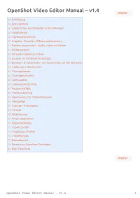 Openshot Video Editor Manual – V1.4 Weiter