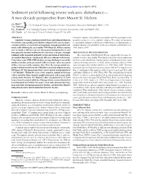 Sediment Yield Following Severe Volcanic Disturbance— a Two-Decade Perspective from Mount St