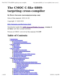The CMOC C-Like 6809-Targeting Cross-Compiler