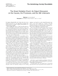 The Great Oxidation Event: an Expert Discussion on the Causes, the Processes, and the Still Unknowns
