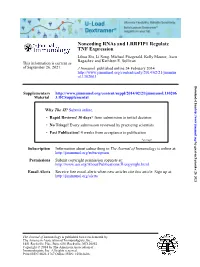 TNF Expression Noncoding Rnas and LRRFIP1 Regulate