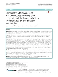Comparative Effectiveness of Immunosuppressive Drugs and Corticosteroids for Lupus Nephritis: a Systematic Review and Network Meta-Analysis Jasvinder A