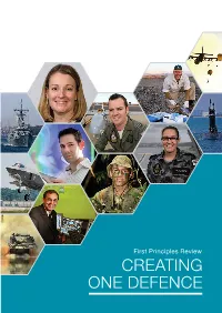 CREATING ONE DEFENCE First Principles Review CREATING ONE DEFENCE 2 First Principles Review | CREATING ONE DEFENCE CONTENTS