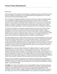 Fossil Fuels Divestment