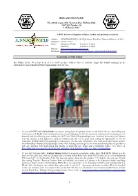 HEEL and TOE ONLINE the Official Organ of the Victorian Race Walking Club 2017/2018 Number 20 13 February 2018 VRWC Preferred Su