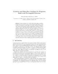 Points-To and Side-Effect Analyses for Programs Built with Precompiled