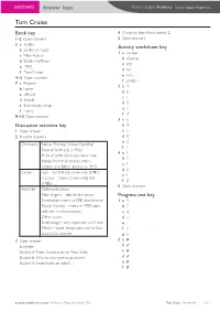 Tom Cruise Book Key 4 Continue Chart from Activity 2