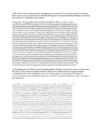1) Michael Crichton's Fantasy About Cloning Dinosaurs, Jurassic Park Contains a Putative Dinosaur DNA Sequence