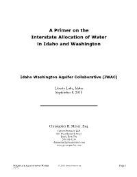 A Primer on the Interstate Allocation of Water in Idaho and Washington