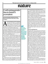 Confronting Gender Bias in Nature's Journalism