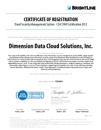 Dimension Data Cloud Solutions, Inc