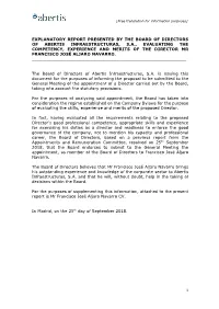 Explanatory Report Presented by the Board Of