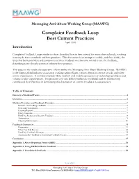 M3AAWG Complaint Feedback Loop Best Current Practices