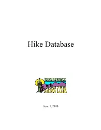 Sbhc Hike Database 06-01-10
