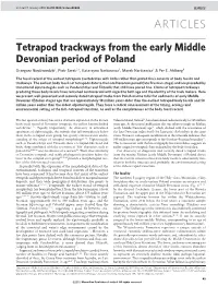Tetrapod Trackways from the Early Middle Devonian Period of Poland