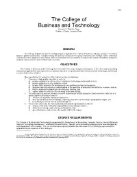 The College of Business and Technology MICHAEL C