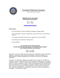 AZERBAIJAN in the WORLD ADA Biweekly Newsletter