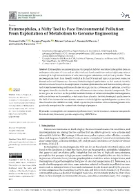 Extremophiles, a Nifty Tool to Face Environmental Pollution: from Exploitation of Metabolism to Genome Engineering