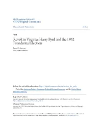 Harry Byrd and the 1952 Presidential Election James R