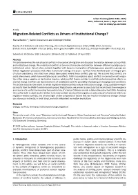 Migration-Related Conflicts As Drivers of Institutional Change?