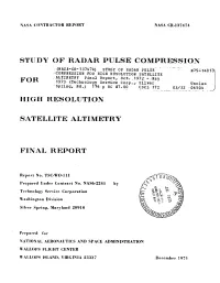 Study of Radar Pulse Compression