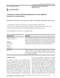 A REVIEW of EXTANT CROATIAN FRESHWATER FISH and LAMPREYS Annotated List and Distribution