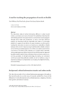 A Tool for Tracking the Propagation of Words on Reddit