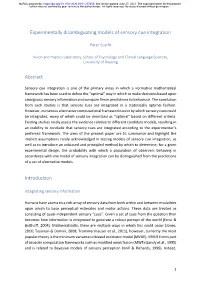 Experimentally Disambiguating Models of Sensory Cue Integration