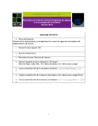Formulario De Informe Final De Proyectos I+D Csic