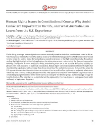 Human Rights Issues in Constitutional Courts: Why Amici Curiae Are Important in the U.S., and What Australia Can Learn from the U.S