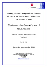 Simple-Majority Rule and the Size of the Bundestag