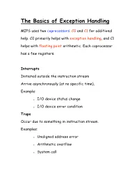 The Basics of Exception Handling