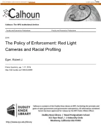 The Policy of Enforcement: Red Light Cameras and Racial Profiling