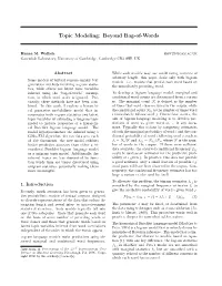 Topic Modeling: Beyond Bag-Of-Words