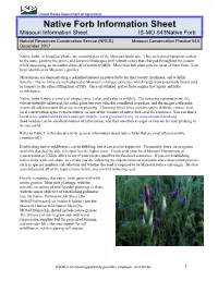 Native Forb Information Sheet