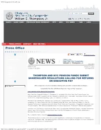 NYC Comptroller's Press Release