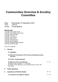 (Public Pack)Agenda Document for Communities Overview & Scrutiny