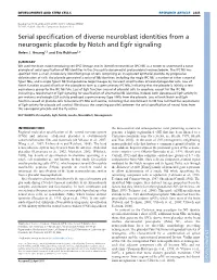 Serial Specification of Diverse Neuroblast Identities from a Neurogenic Placode by Notch and Egfr Signaling Helen J