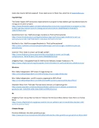 Some Clips May Be Behind a Paywall. If You Need Access to These Clips, Email Me at Djagiela@Pa.Gov