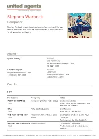 Stephen Warbeck Composer
